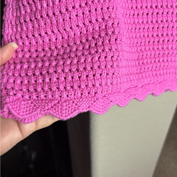 GAP Crochet Sweater Indie Pink Size M Colorful Beach Boho Valentine’s day - Picture 4 of 9